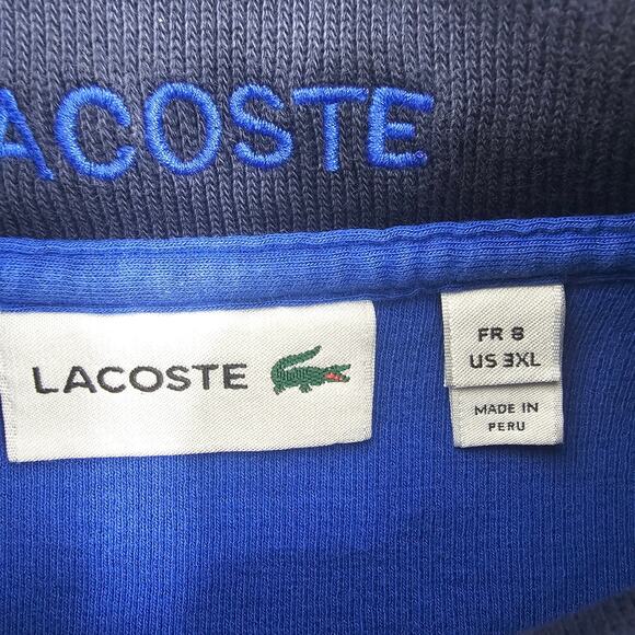 Authentic Lacoste Royal blue Cotton Quater Zip Sweatshirt Men's Size 3XL 3022 - Picture 3 of 8